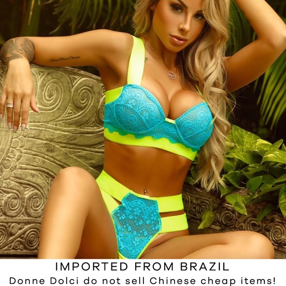Donne Dolci Other - Brazilian Neon cropped bra & panty - 2 pieces set